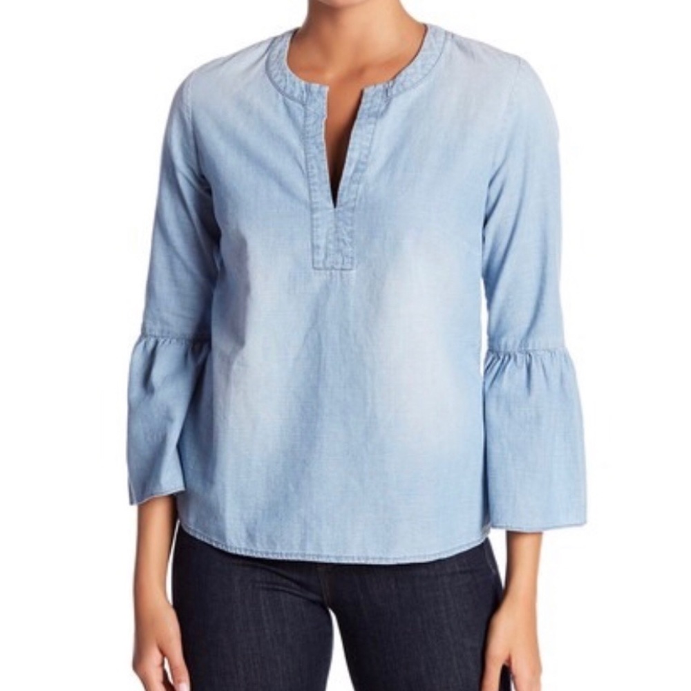 J. Crew Chambray Bell Sleeve Top NWT